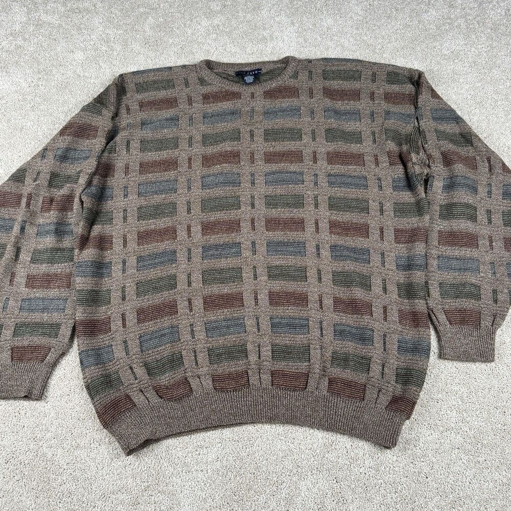 Ivy Crew Sweater Men’s 2XL XXL Geometric Acrylic Grandpa Indie Pullover Crewneck